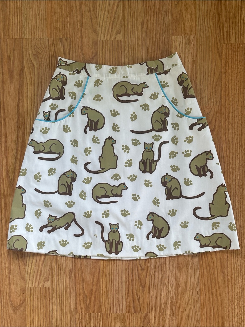 Vintage The Vested Gentress Kitty Cat A-line Skirt Skort Read size! HTF